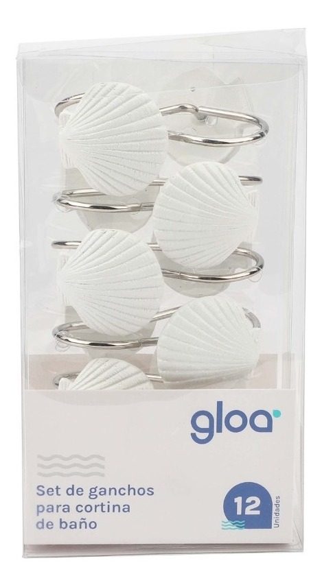 Sets Ganchos Para Cortina De Baño X 12 (ostra) Blanco - 2