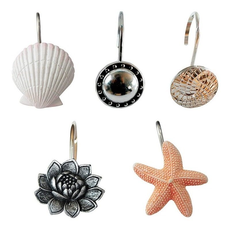 Sets Ganchos Para Cortina De Baño X 12 (estrella) - Rosa - 1