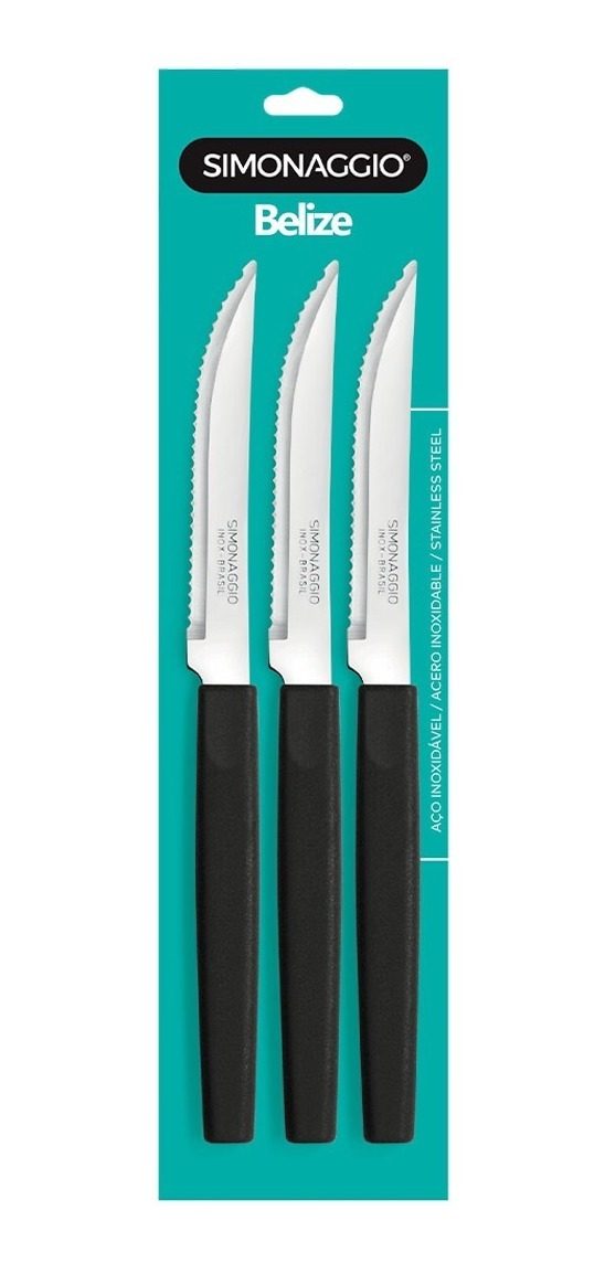 Set De 3 Cuchillos Mango Plástico Negro Belize Negro - 2