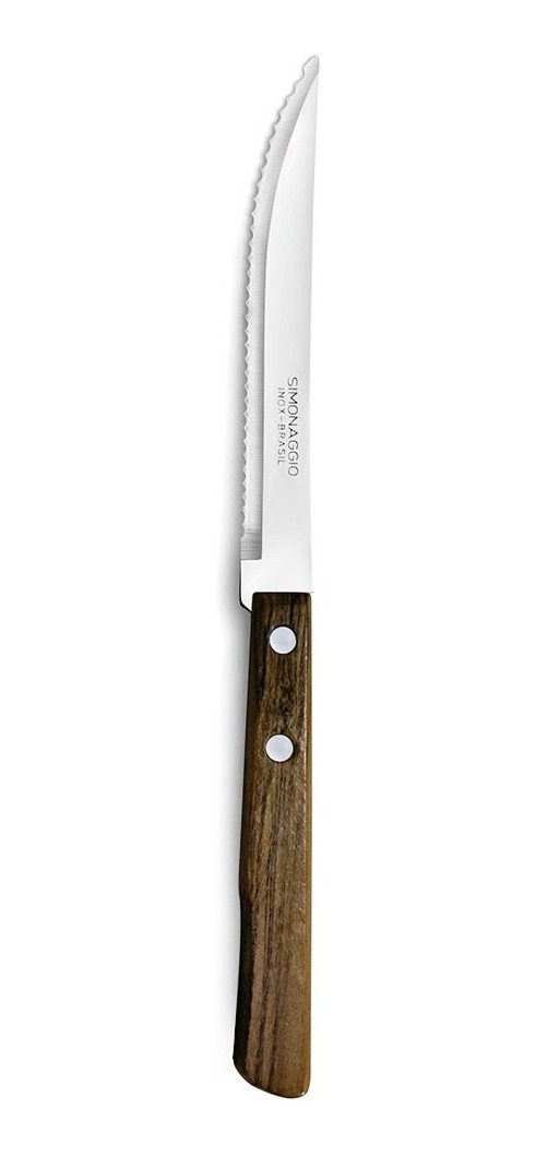 Set De 3 Cuchillos Mango De Madera De Guayubira Marrón - 1
