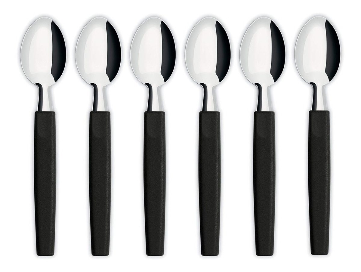 Set De 6 Cucharitas Mango Plástico Negro Belize Negro
