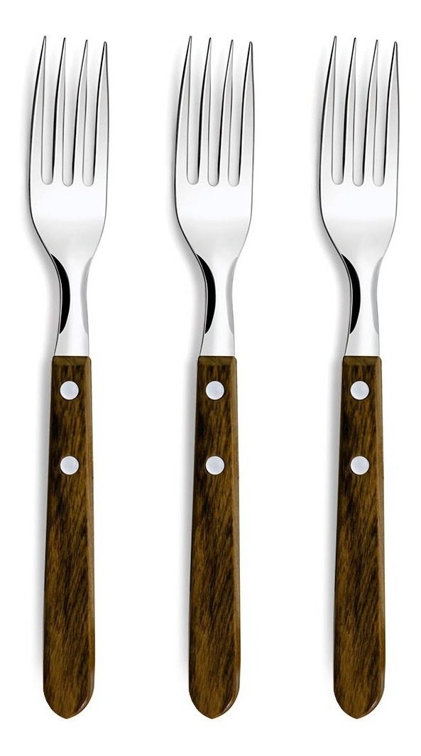 Set De 3 Tenedores Mango Madera De Guayubira
