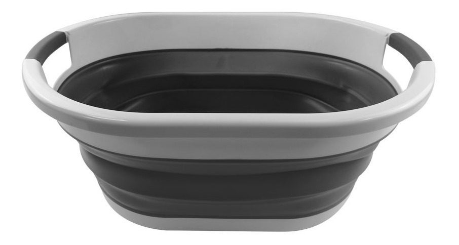 Fuentón Oval Plegable 53×38×23,5cm Silicona Y Pp Gris