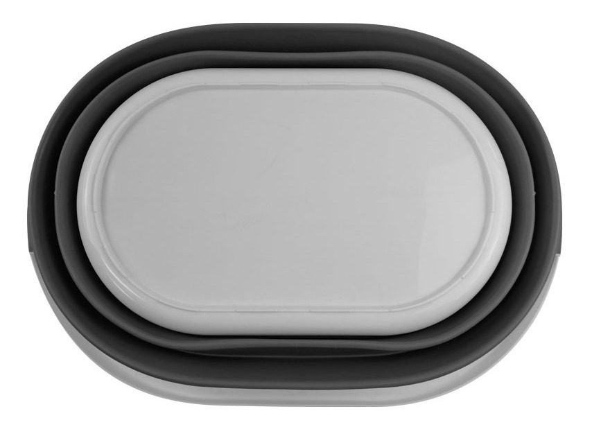 Fuentón Oval Plegable 53×38×23,5cm Silicona Y Pp Gris - 1