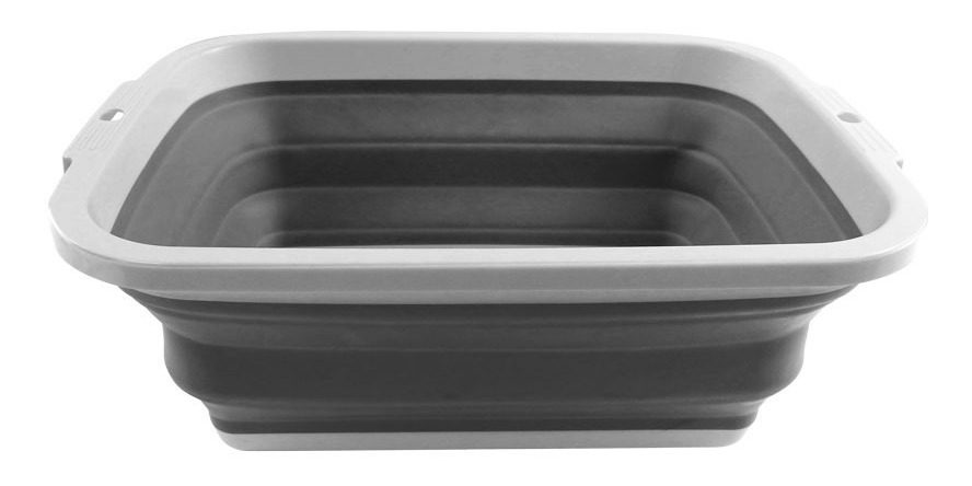 Fuentón Cuadrado Plegable 40×28,5×15cm  Silicona Y Pp Gris