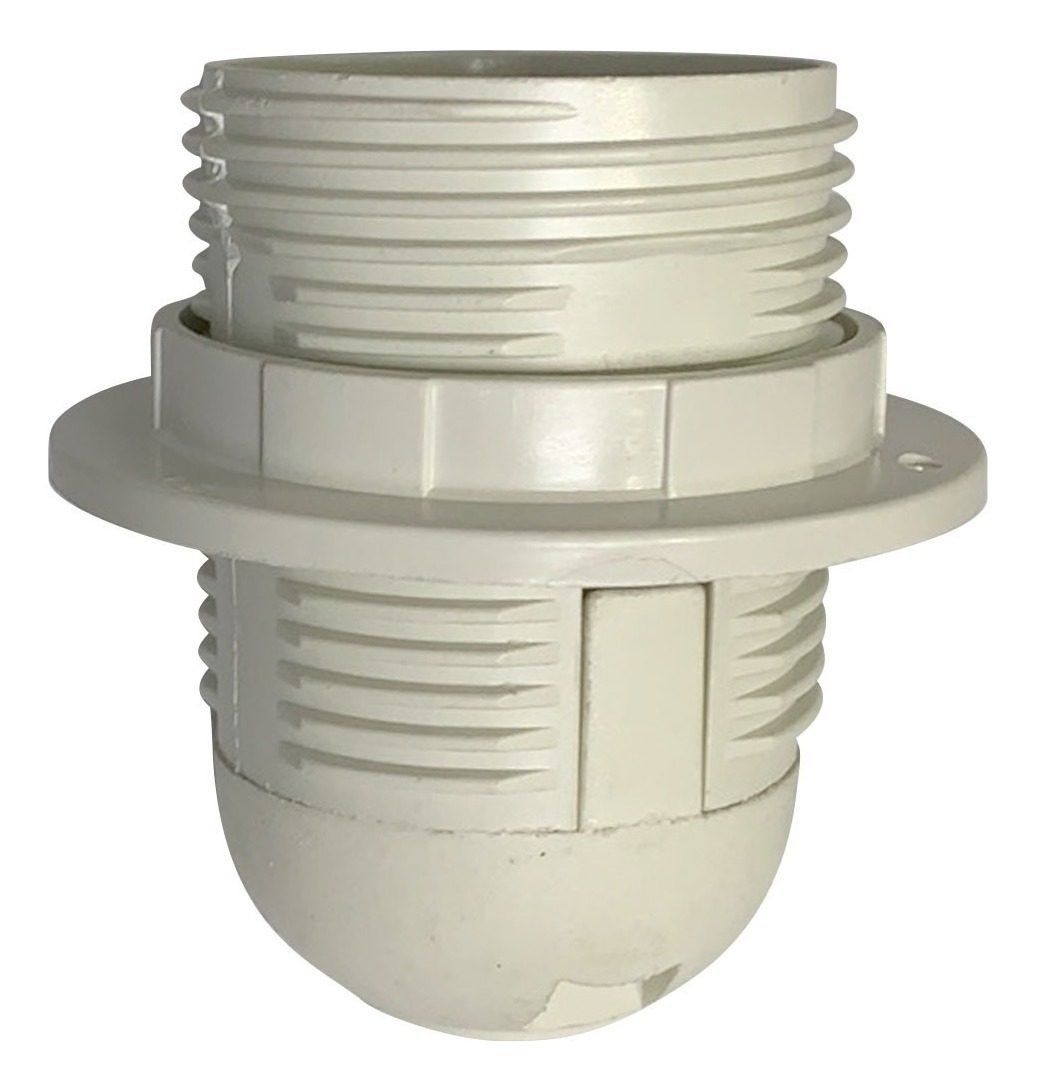 Portalámpara Plástico E27 C/ Rosca Exterior Blanco