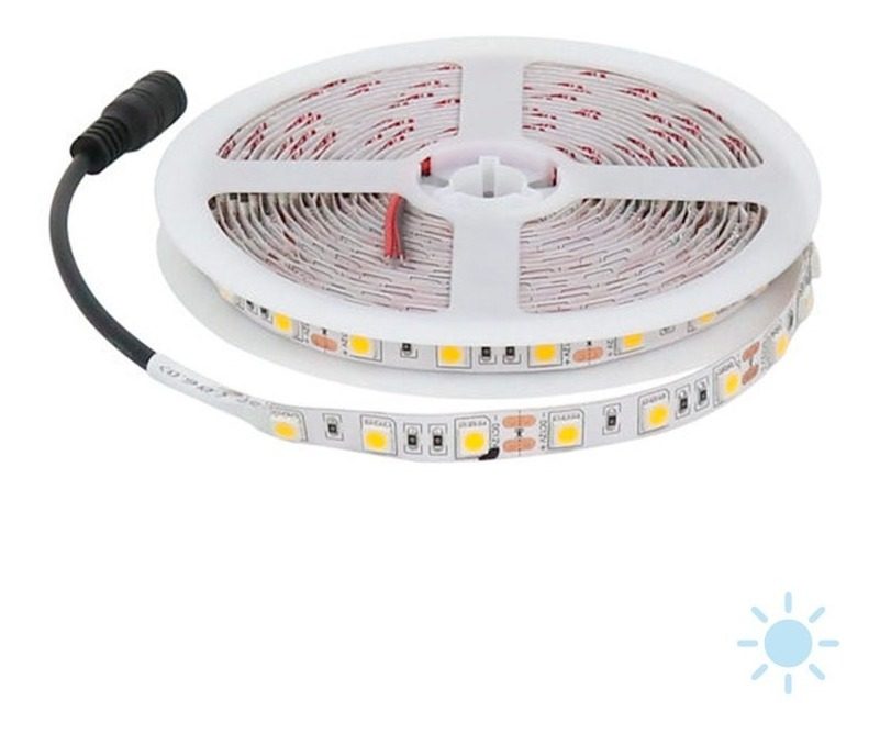 Tira Led 12 Vcc Fria Ip44  Vida Útil 30000 Hs   Med:5x0,8 Cm Vcc Fria