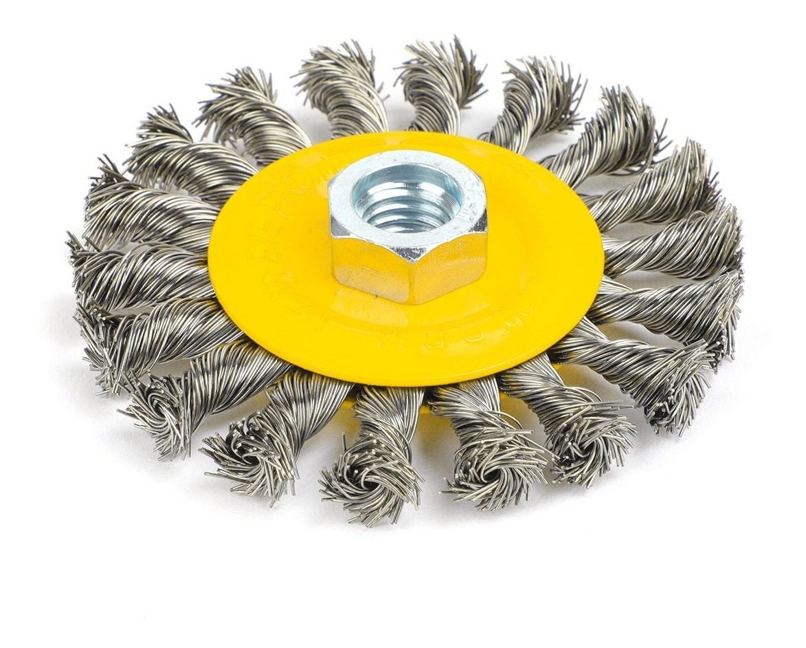 Cepillo De Alambre Trenzado 4  Para Amoladora  12500 Rpm