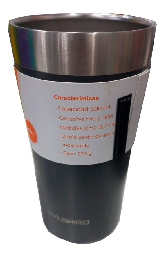 Vaso Térmico 500 Ml Doble Pared Acero Inoxidable Liso - 3