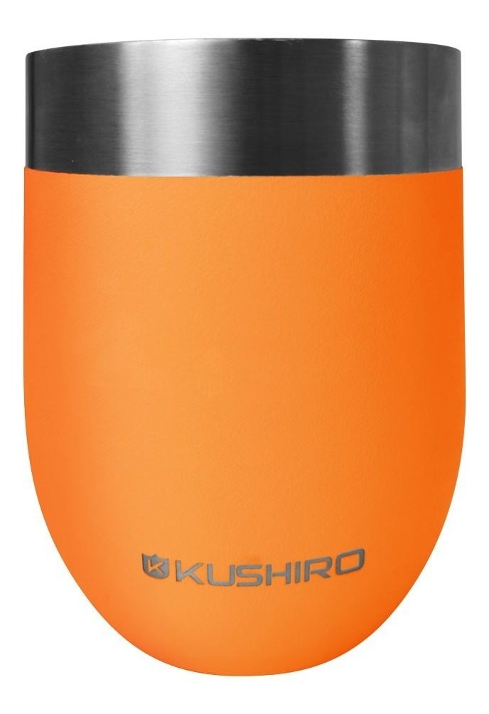 Vaso Térmico Naranja 350 Ml Doble Pared Acero Inoxidable Liso