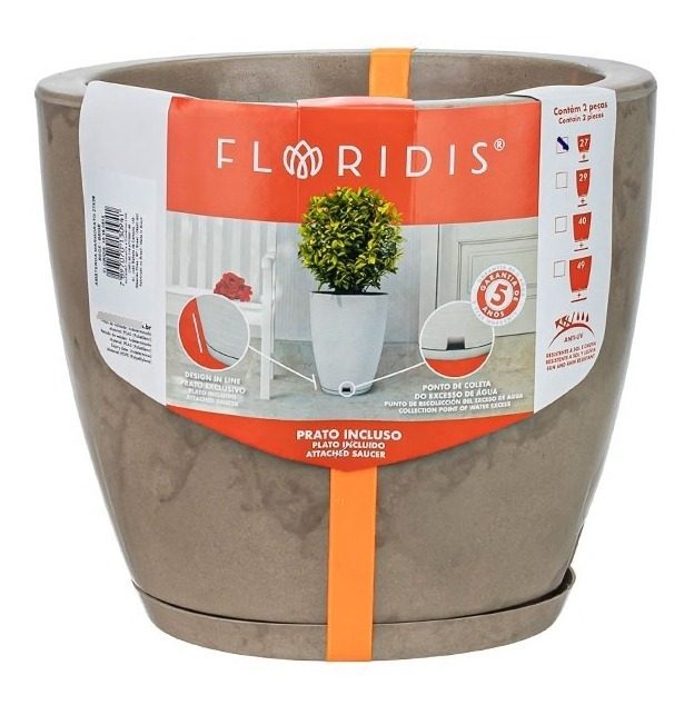 Maceta Floridis Ámsterdam 27 Cm × 28 Cm Beige Marmolado Beige - 1