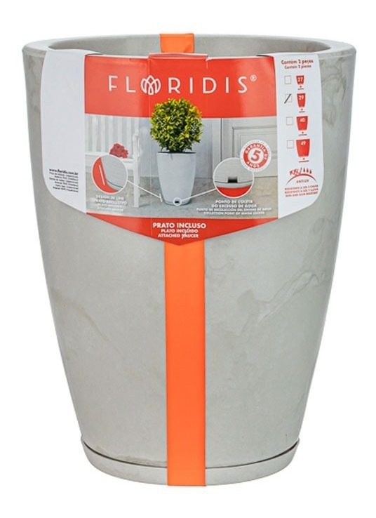 Maceta Floridis Ámsterdam 29 Cm × 44 Cm Blanco Marmolado Blanco - 1