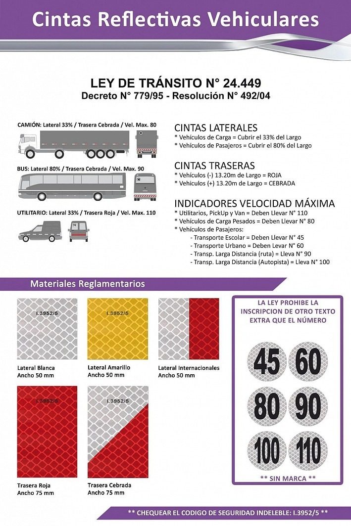 Cinta Reflectiva Alta Dens Lateral Roja Blanca X Medio Metro Rojo - 1