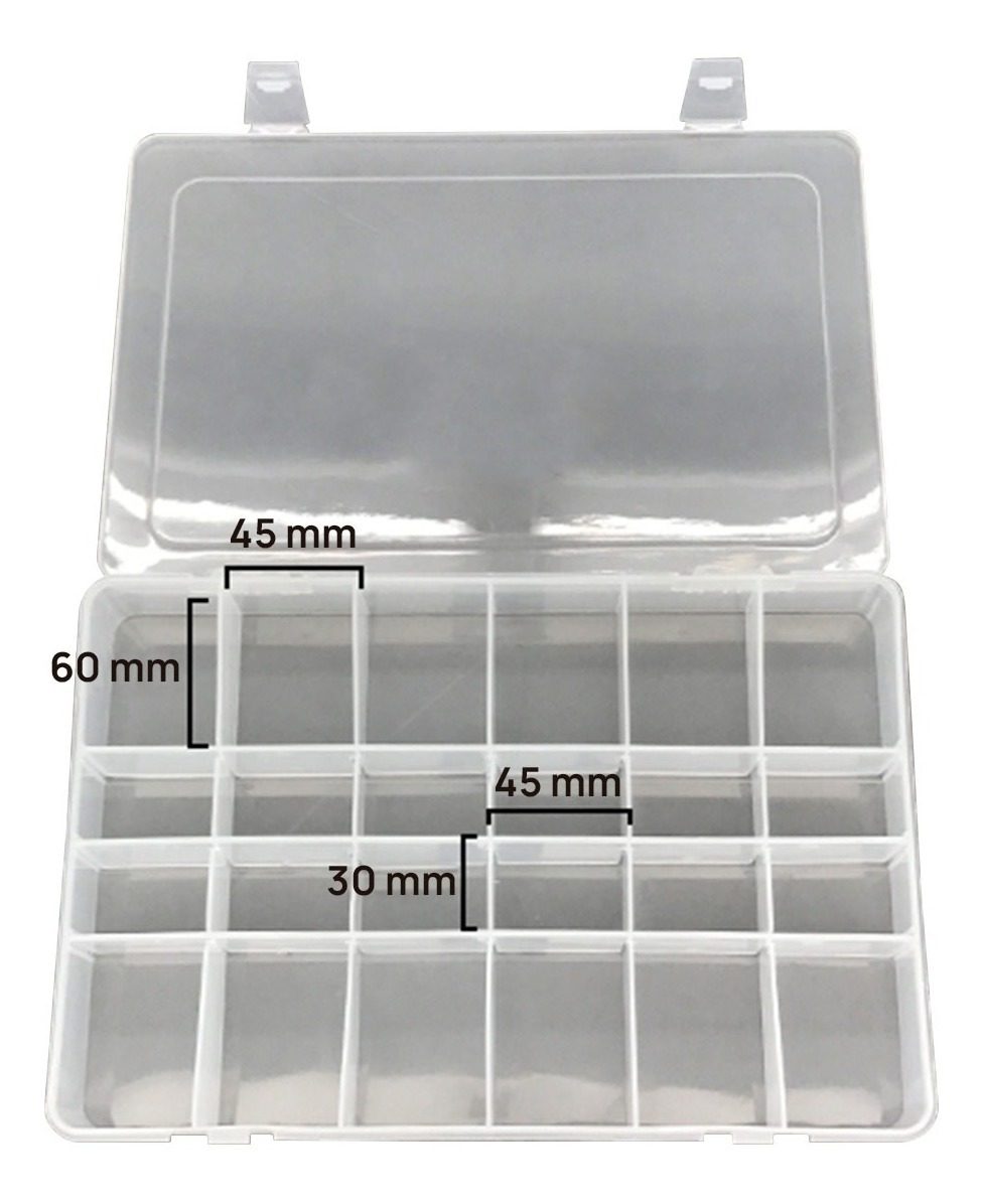 Caja Organizadora 24 Compartimientos C Bisagras De Plastico Transparente - 1