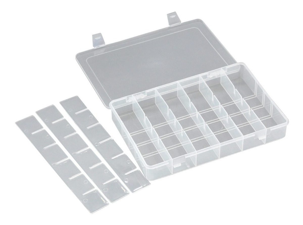 Caja Organizadora 24 Compartimientos C Bisagras De Plastico Transparente - 2