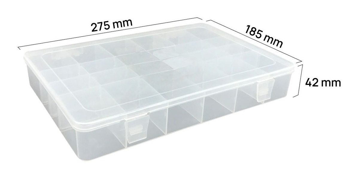 Caja Organizadora 24 Compartimientos C Bisagras De Plastico Transparente - 3