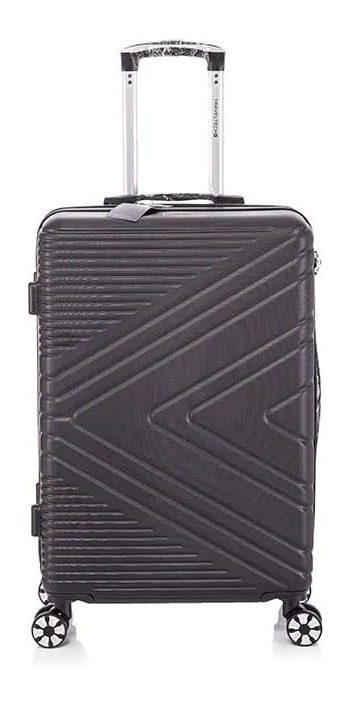 Valija Rigida 28  Travel Tech Triangulos Gris