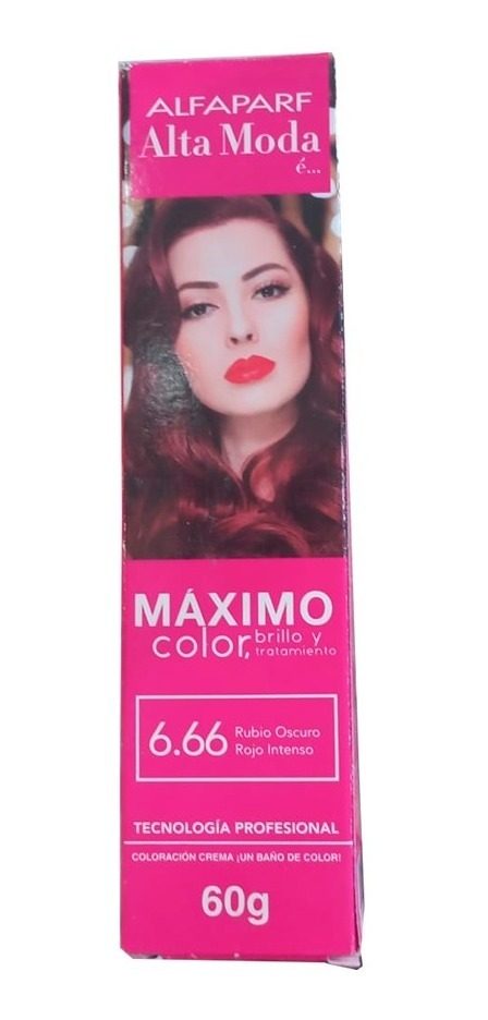 Tintura En Alta Moda 6.66 Rubio Oscuro Rojo Intenso 60ml 6.66