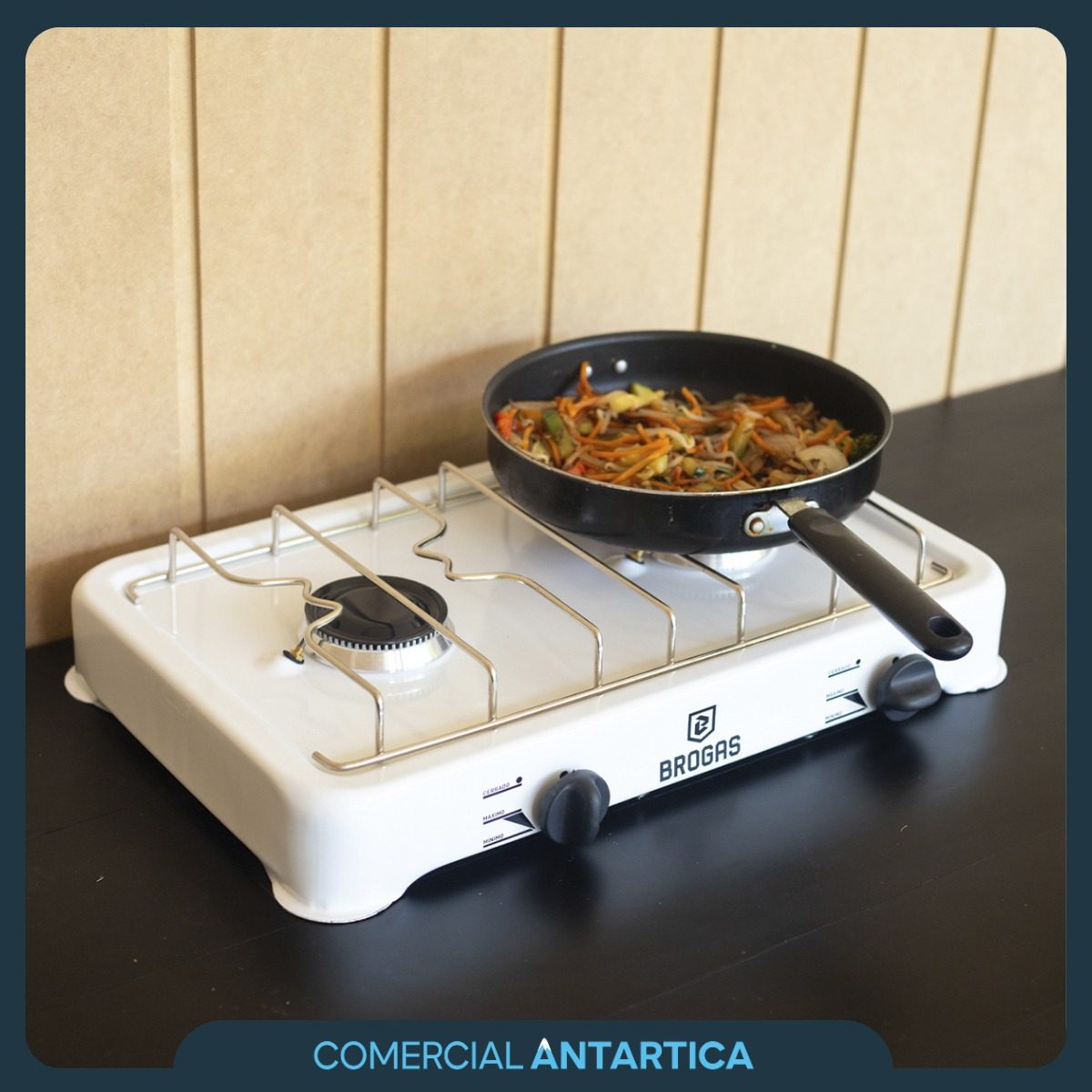 Anafe 2 Hornallas Brogas 8203 Gas Natural Con Termocupla Y Valvula Negro - 3