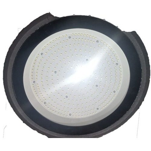 Luminaria Led Colgante Galponera 200w Fría Con Detalles  Negro