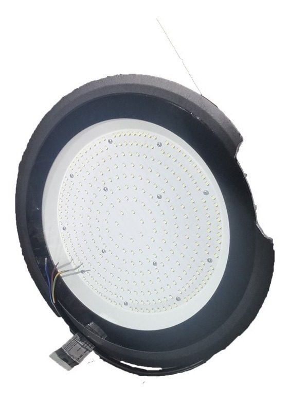 Luminaria Led Colgante Galponera 200w Fría Con Detalles  Negro - 2