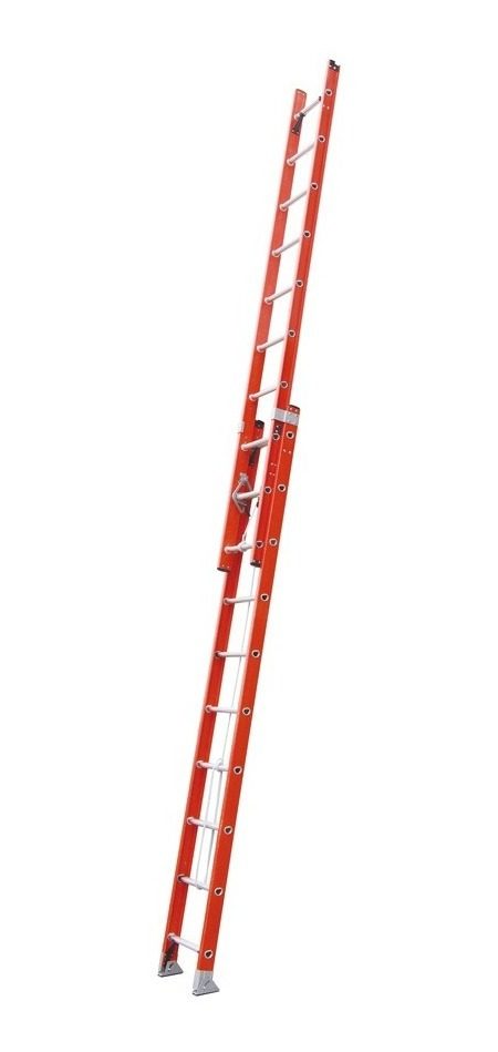 Escalera  Dieléctrica Extensible 2 × 14 Apta 136kg Naranja