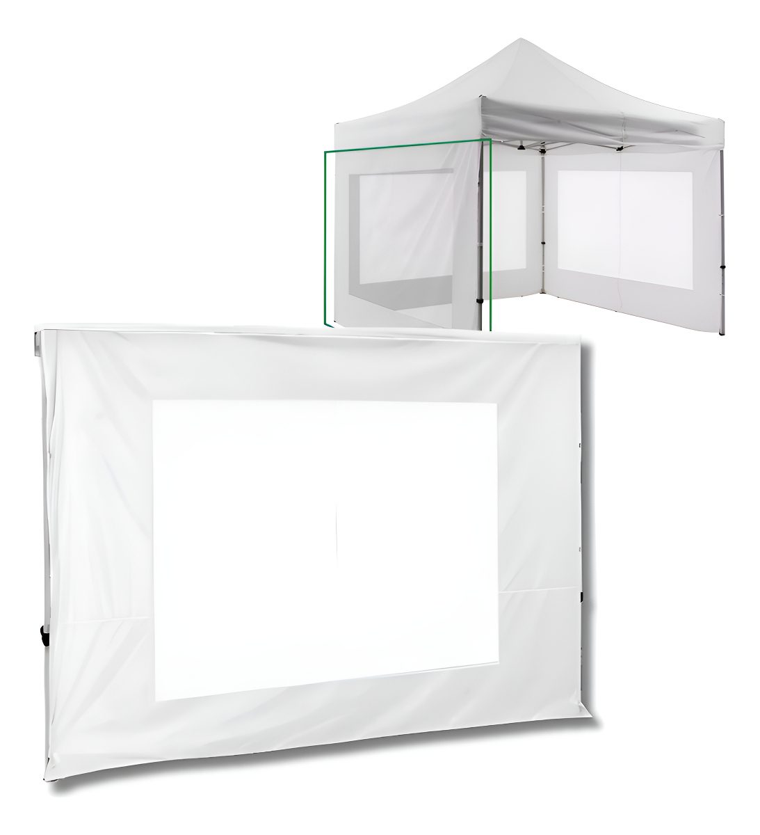 Pared Gazebo Con Ventana Kushiro Blanca 420d Cerramiento Color Blanco