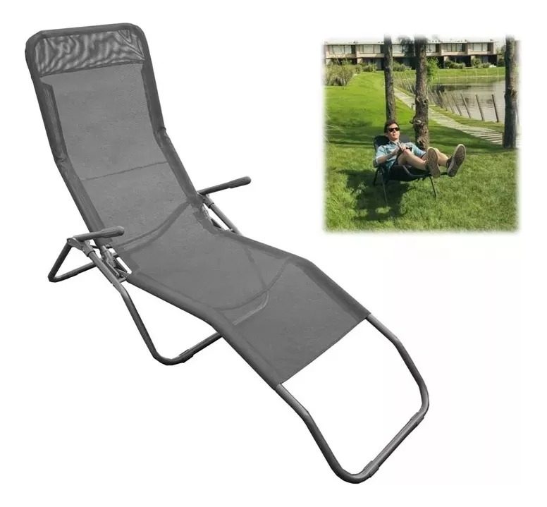 Reposera Plegable Glider Pileta Playa Jardin Camping Vonne - 1