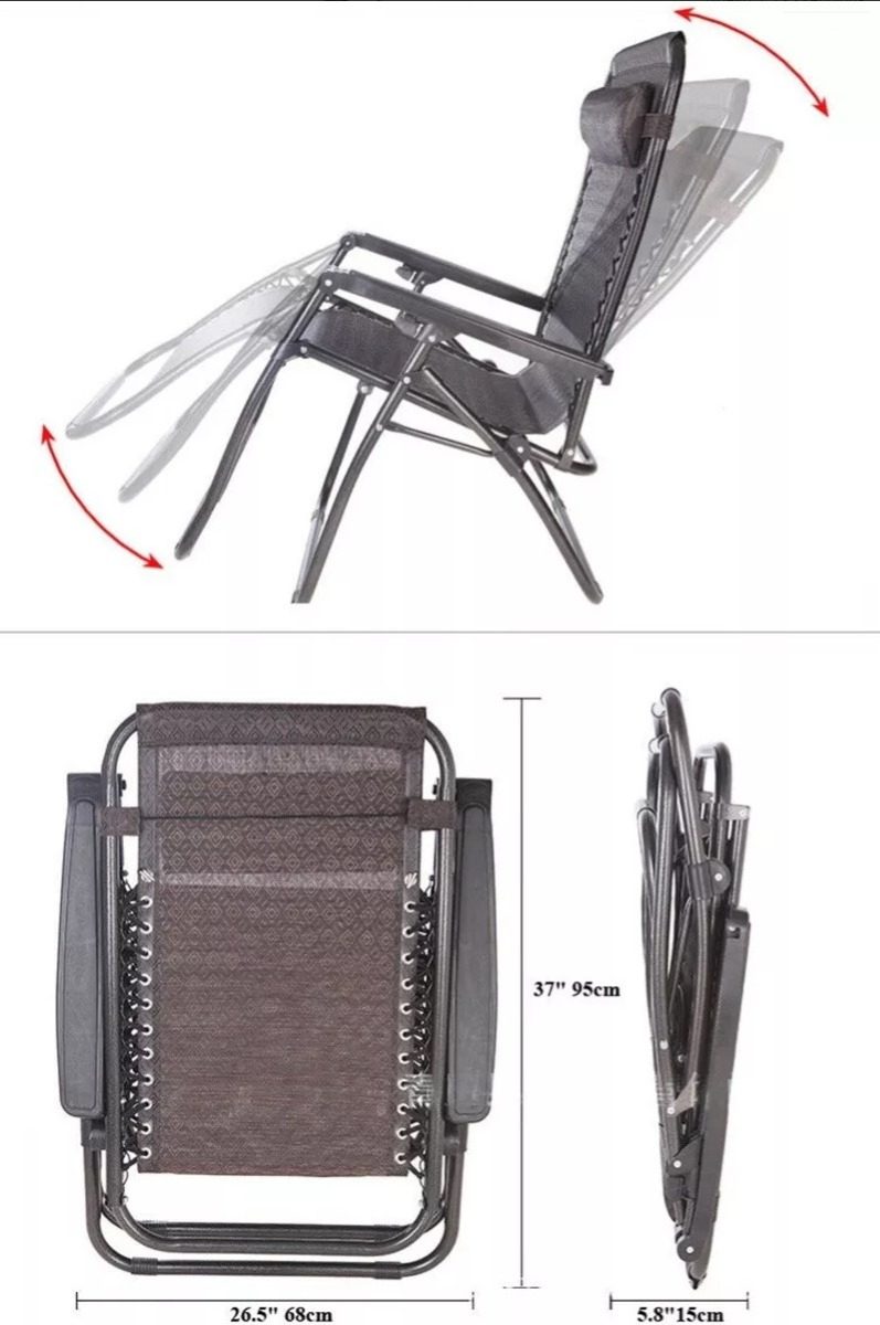 Kushiro Frpi-gneg Reposera Gravitacional Zero Plegable Negro - 4