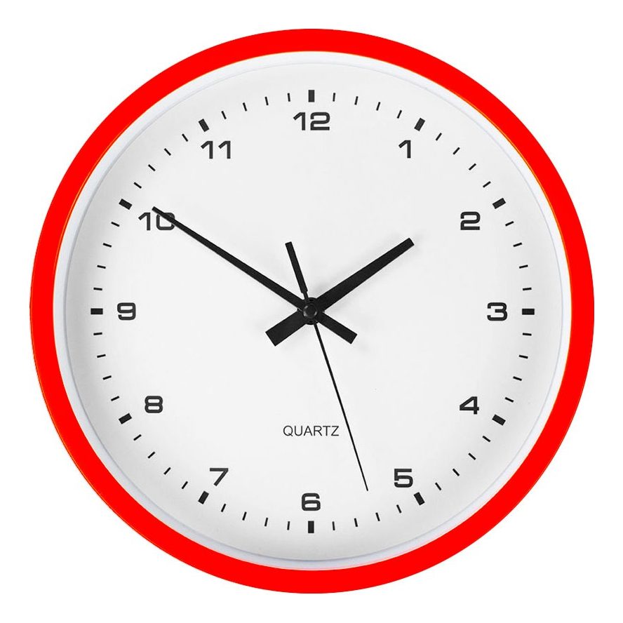 Reloj Rojo 20 Cm Rojo Blanco