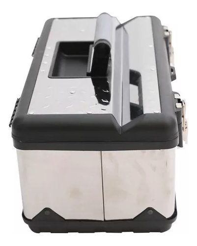 Caja Herramientas Acero Inoxidable 20 Cierre Metal Mecanica Plateado - 1