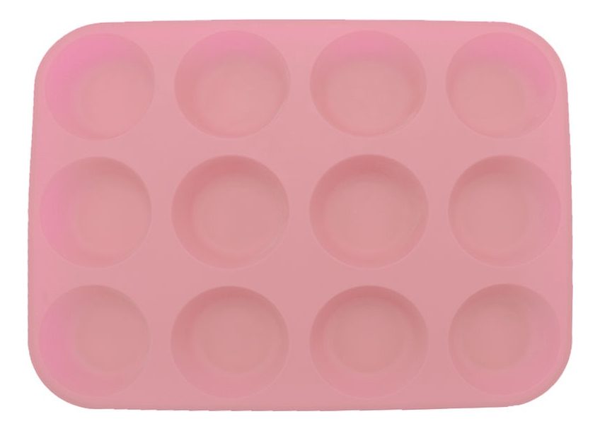 Molde De Silicona Para 12 Muffins Rosa