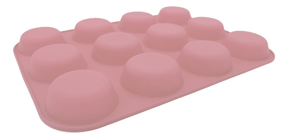 Molde De Silicona Para 12 Muffins Rosa - 1