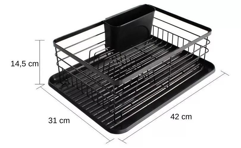 Escurreplatos Secaplatos Un Nivel Cubiertero Vonne Negro - 1