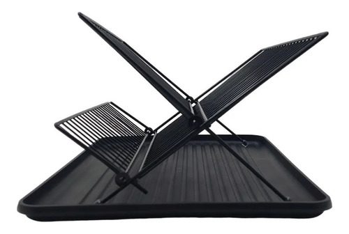 Escurreplatos Secaplatos Escurridor Plegable Negro Tijera Negro - 3