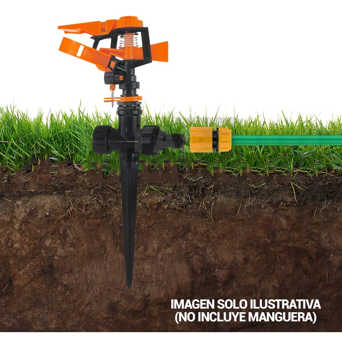 Aspersor De Impacto Estaca Riego 1/2 Regador Impulso Kushiro - 3