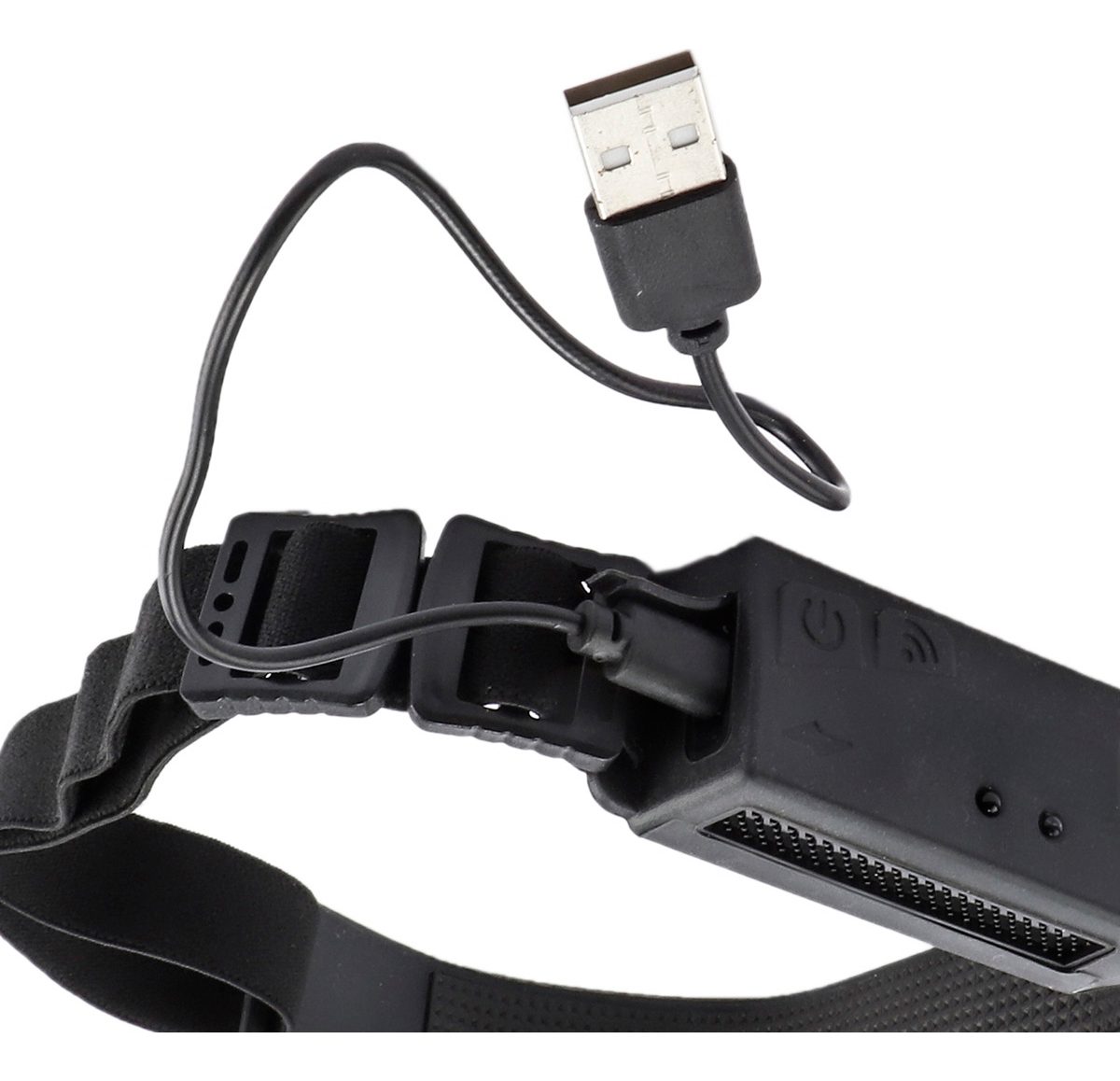 Linterna Recargable De Cabeza Con Sensor Blanco Negro - 3