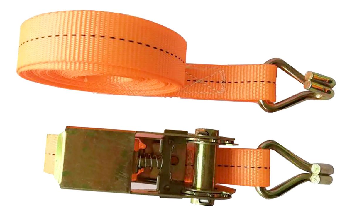 Cinta De Amarre Traca Traca 800 Kg 5 Metros Kushiro Naranja