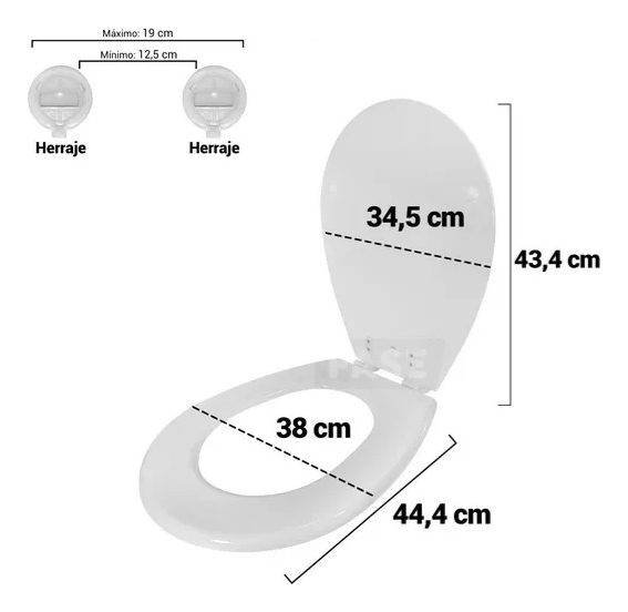 Tapa Asiento Inodoro Madera H.plástico Compatible Con Pilar Color Blanco - 1