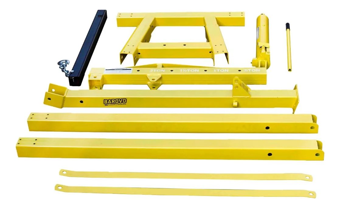 Guinche Pluma Plegable Barovo Profesional Reforzado 2000kg 28 A 225cm Hidraulico Color Amarillo - 1