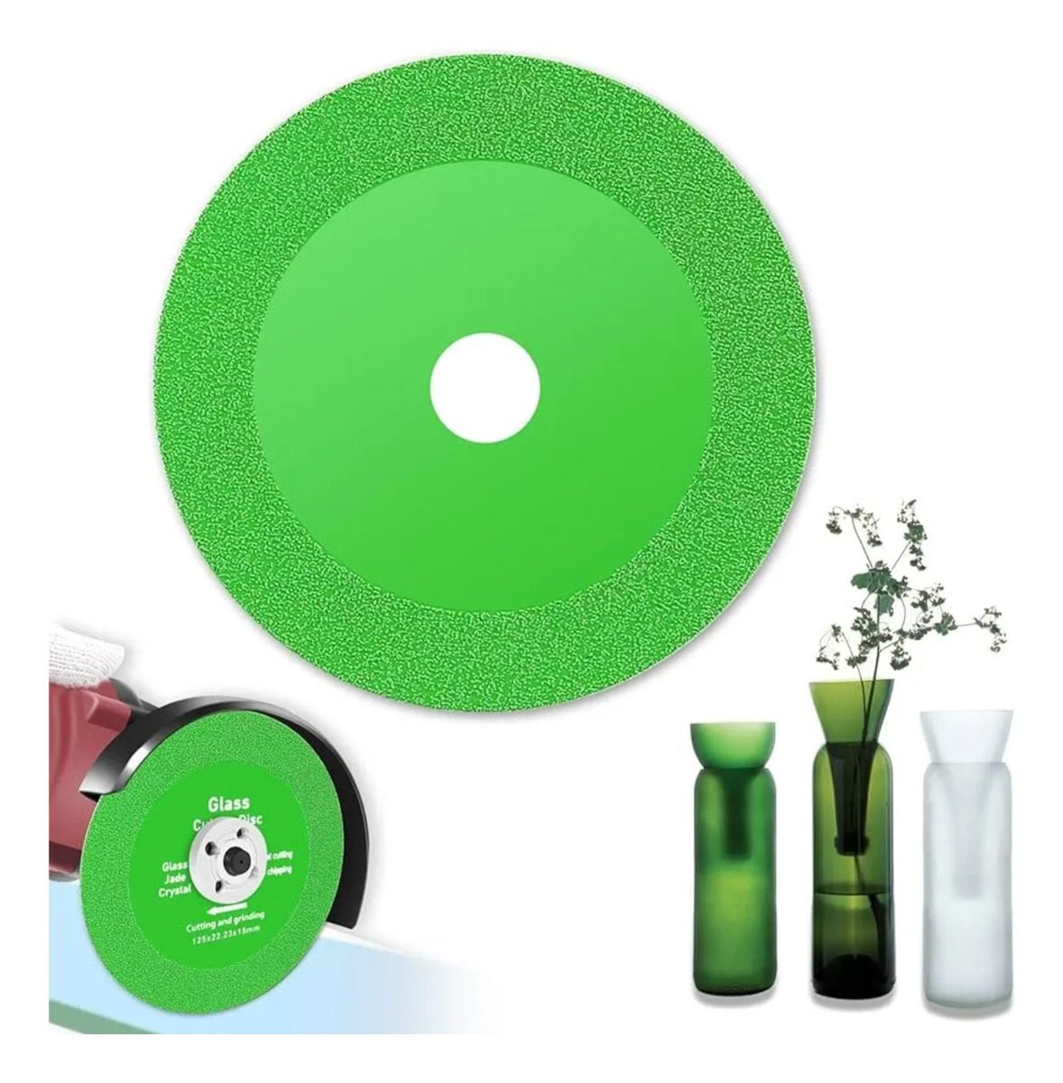 Disco De Corte Diamante Ruhlmann Ru15357 115mm Vidrio Cerámica Piedra Verde - 1