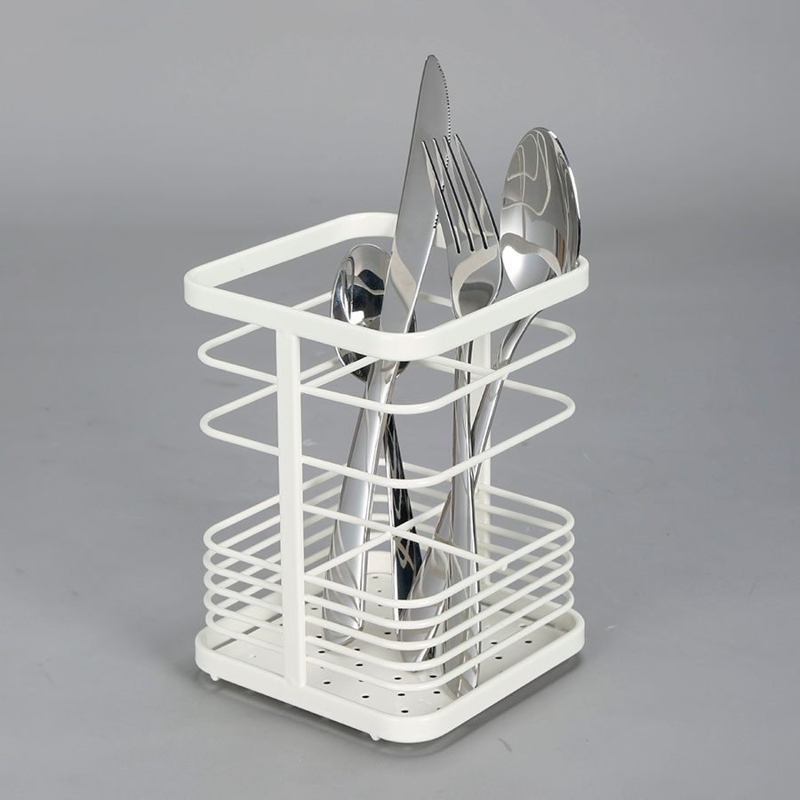 Organizador De Cubiertos De 10 Cm × 10 Cm × 15,5 Cm Blanco