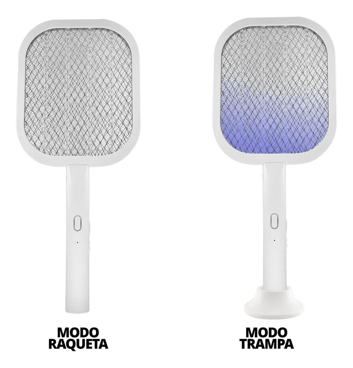 Raqueta Paleta Mata Moscas Mosquitos C/ Trampa Recargable Color Blanco - 4