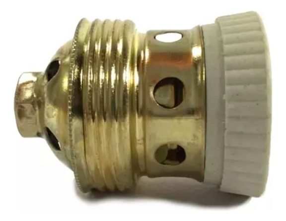 Portalampara Metalico .aireado Porcelana Dorado