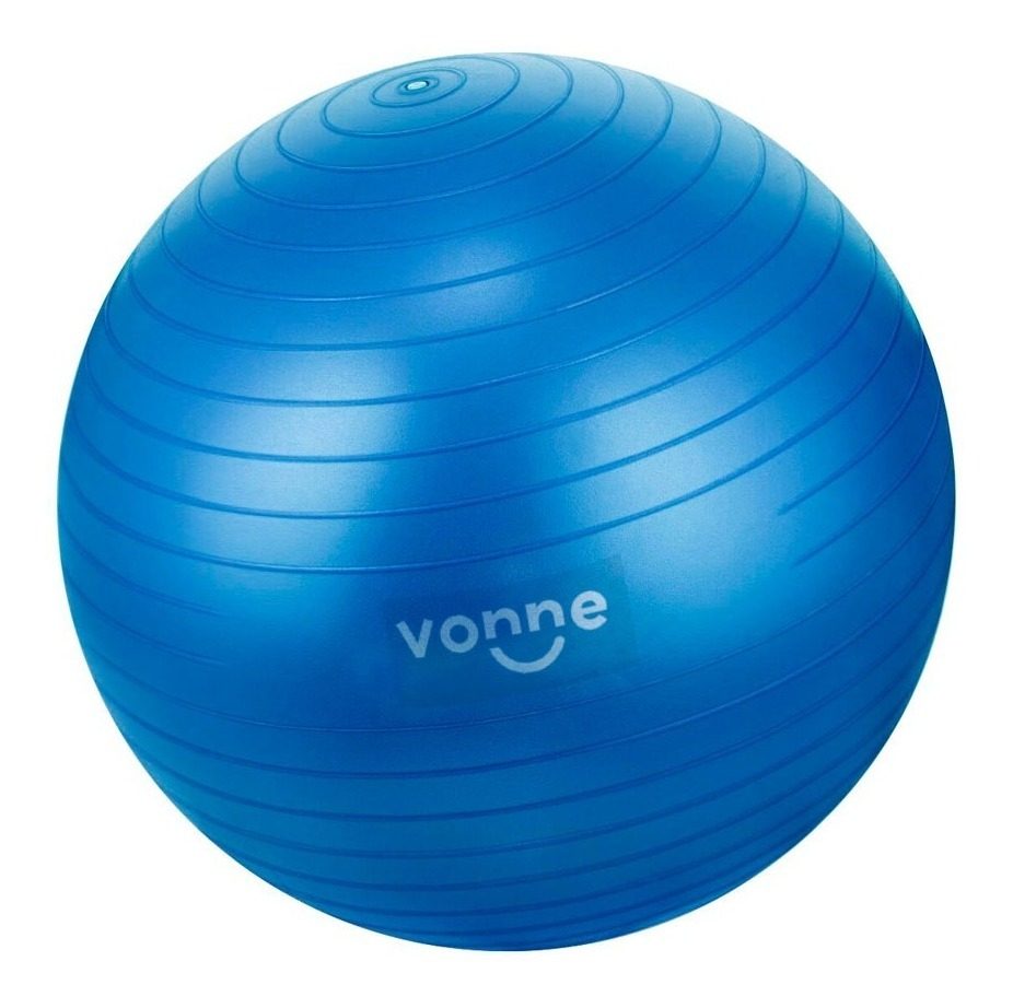 Pelota Inflable 65 Cm Esferodinamia Funcional Pilates Vonne Azul