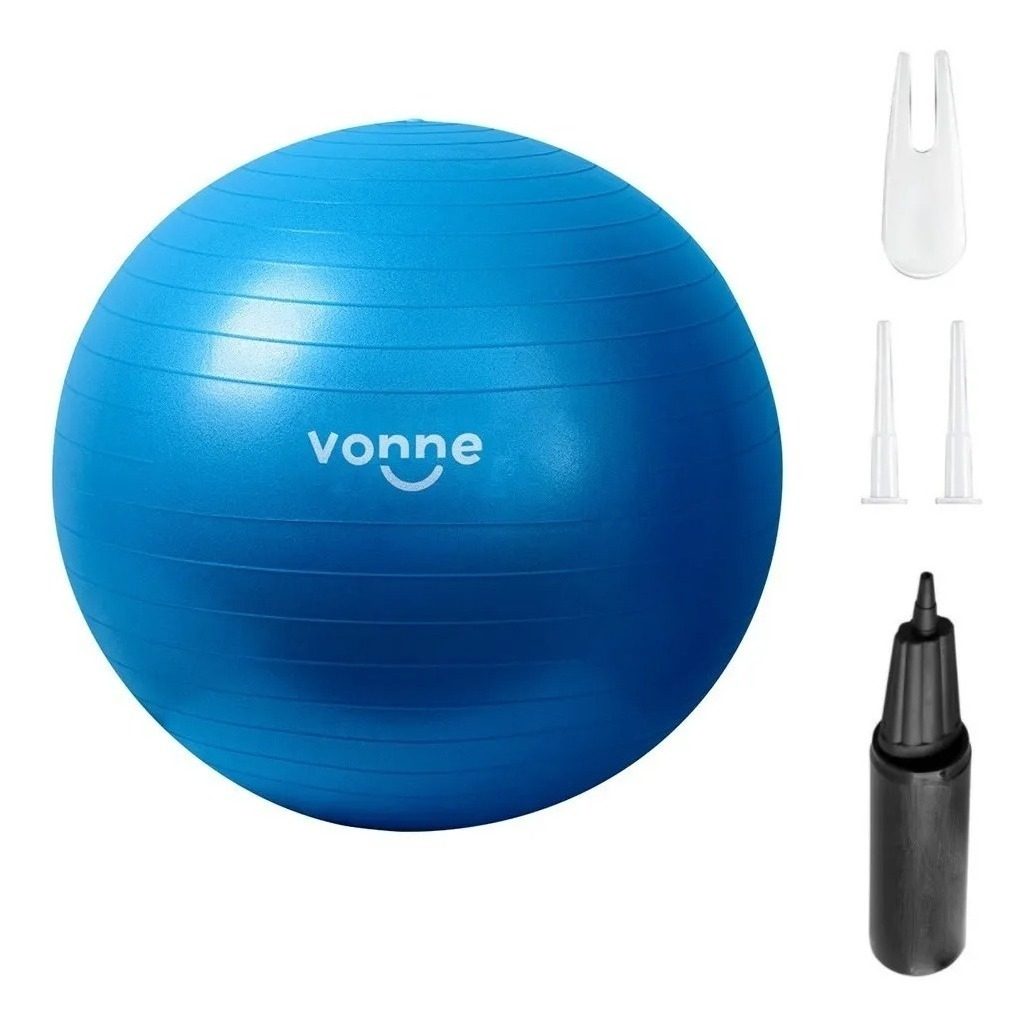 Pelota Inflable 65 Cm Esferodinamia Funcional Pilates Vonne Azul - 4