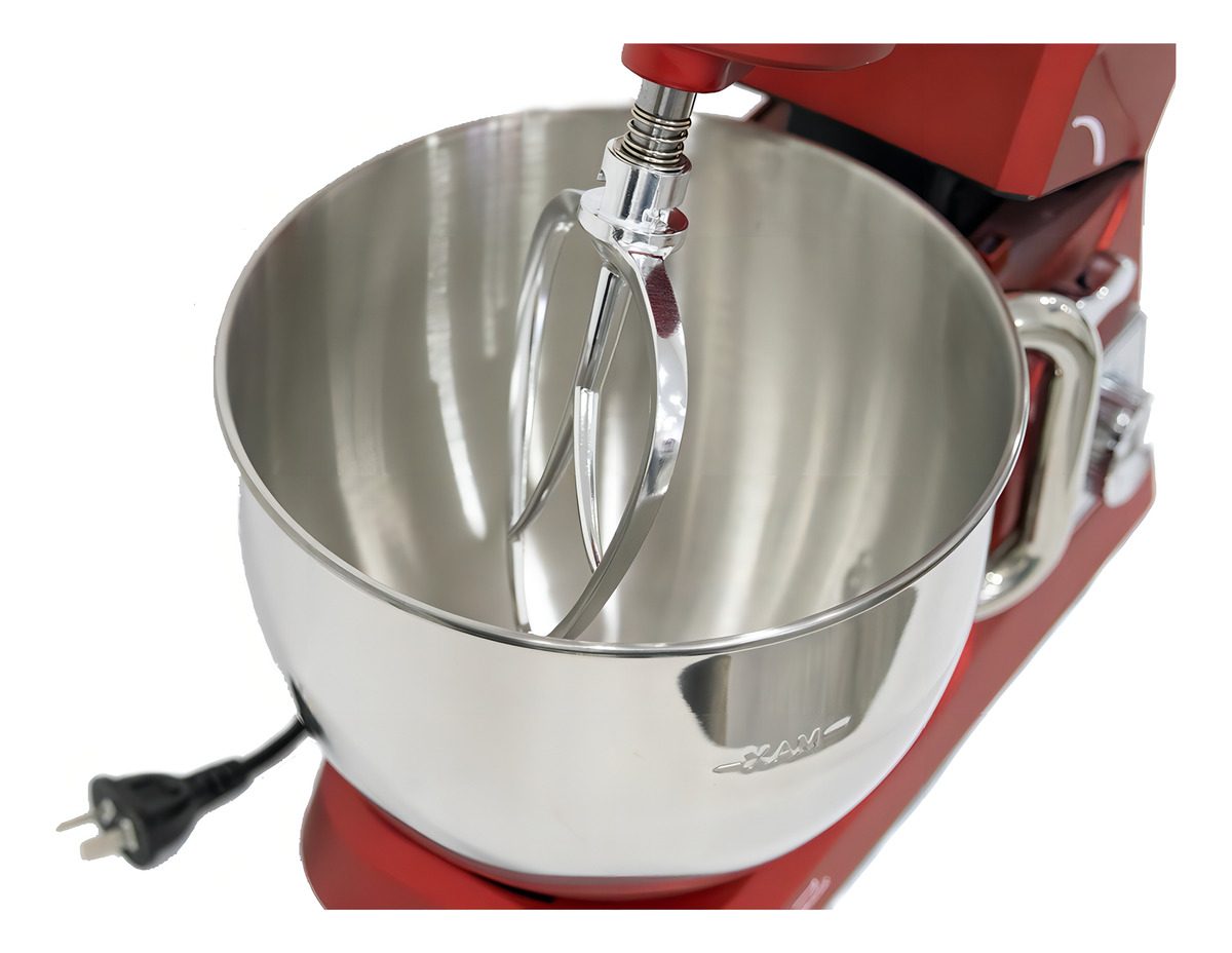 Batidora Planetaria De Pie 5 Lts 6 Velocidades 1000w Vonne Color Rojo - 4