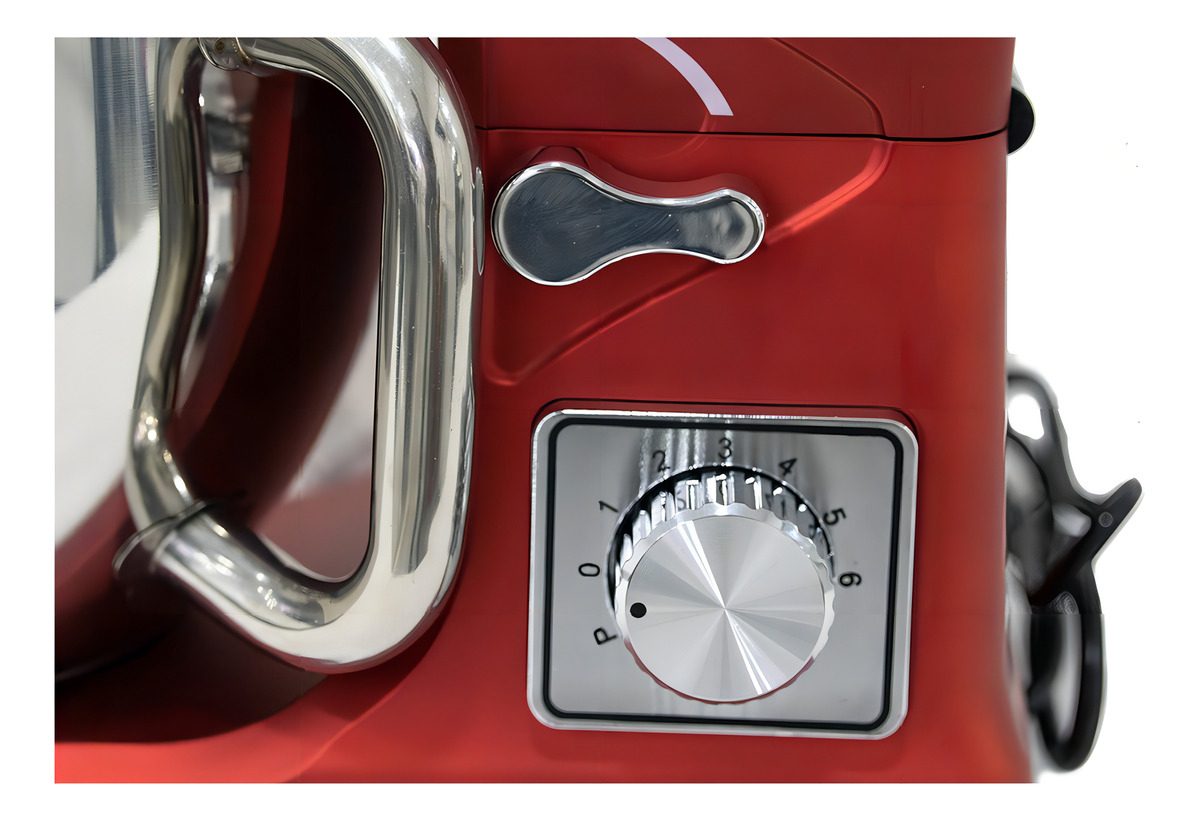 Batidora Planetaria De Pie 5 Lts 6 Velocidades 1000w Vonne Color Rojo - 5