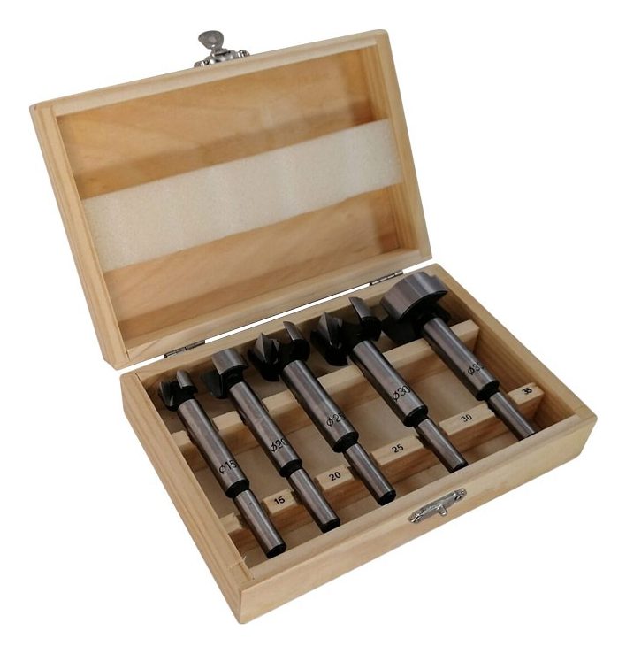 Kit 5 Mechas Brocas Forstner Doble Arista Corte Punta Centro