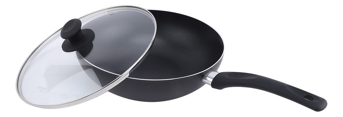 Wok 28 Cm Con Tapa Selecta Vonne Negro - 3